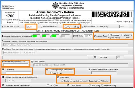 How to File BIR 1700 Online using eBIRForms .